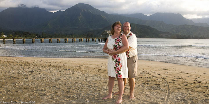 Jay and Pam, North Shore, Kauai, Hanalei, Hawaii, beach wedding
