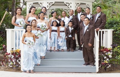 Lorna and Adrinne, Waipahu,Waikikim Hawaii, traditional wedding