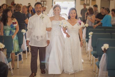 Lorna and Adrinne, Waipahu,Waikikim Hawaii, traditional wedding