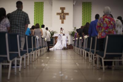 Lorna and Adrinne, Waipahu,Waikikim Hawaii, traditional wedding